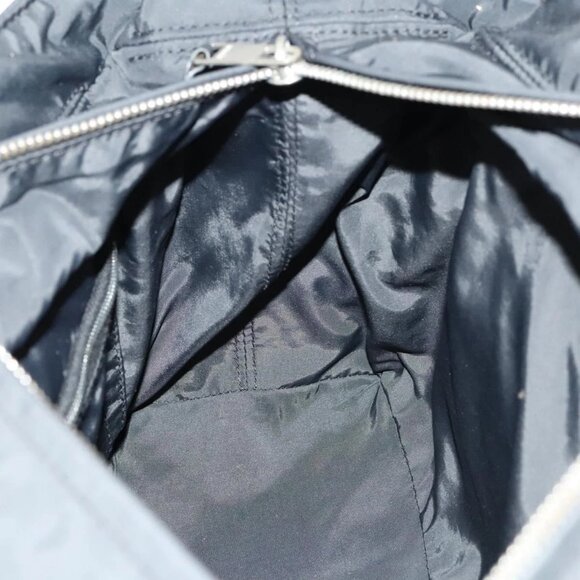 HERMES Acape Luco PM Hand Bag Nylon Black Silver Auth bs28738 - Picture 15 of 16